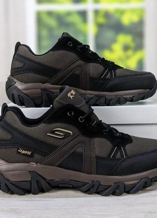 Кроссовки мужские kmb коричневые демисезонные плащевка 3726