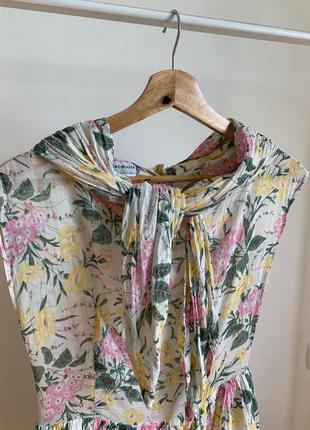 Легкое хлопковое винтажное платье в цветочный принт warehouse3 фото