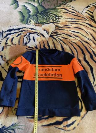 Пуловер синий флисовый джемпер с длинными рукавами