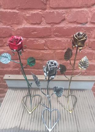 Кованая металлическая роза. вечная роза. желизная роза. роза2 фото