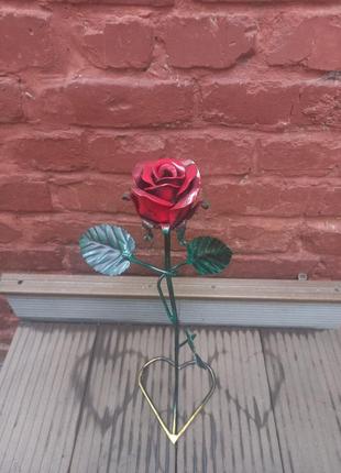 Кованая металлическая роза. вечная роза. желизная роза. роза4 фото