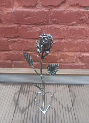 Кованая металлическая роза. вечная роза. желизная роза. роза6 фото