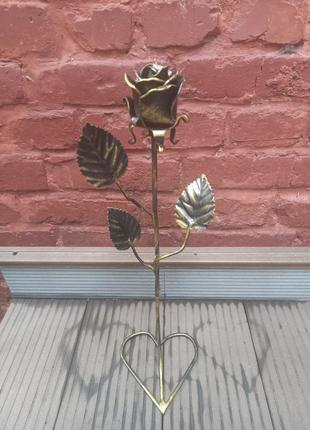 Кованая металлическая роза. вечная роза. желизная роза. роза5 фото