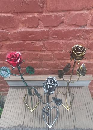 Кованая металлическая роза. вечная роза. желизная роза. роза3 фото