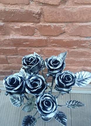 Кованая металлическая роза. вечная роза. желизная роза. роза8 фото