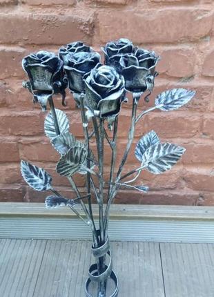 Кованая металлическая роза. вечная роза. желизная роза. роза9 фото