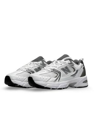 🌸женские кроссовки new balance 530 white grey premium / демисезонные / весенние, летние, осенние / текстиль, кожа, замша /