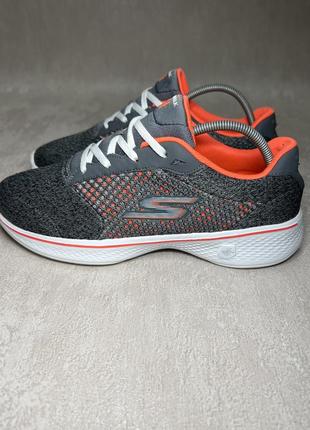 Кросівки сірі помаранчеві skechers go walk 4 goga max quick-fit5 фото