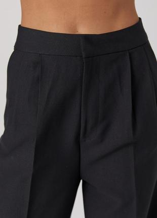 Женские черные классические широкие брюки палаццо оверсайз со стрелками