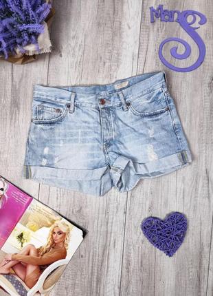 Жіночі джинсові шорти h&m короткі блакитні розмір 46 (m)