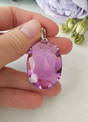 💜аметист 💜 драгоценный кулон серебро натуральные камни