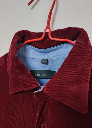 Рубашка рубашка мужская бордовая вельвет прямая широкая повседневная centerline man,...