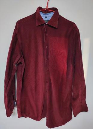 Рубашка рубашка мужская бордовая вельвет прямая широкая повседневная centerline man, размер l - xl4 фото