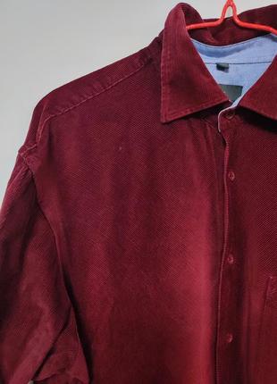 Рубашка рубашка мужская бордовая вельвет прямая широкая повседневная centerline man,...