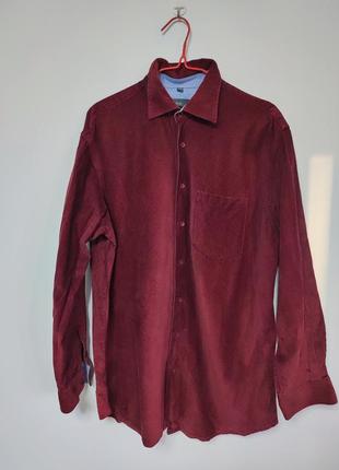 Рубашка рубашка мужская бордовая вельвет прямая широкая повседневная centerline man, размер l - xl1 фото