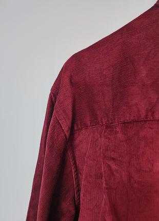 Рубашка рубашка мужская бордовая вельвет прямая широкая повседневная centerline man,...