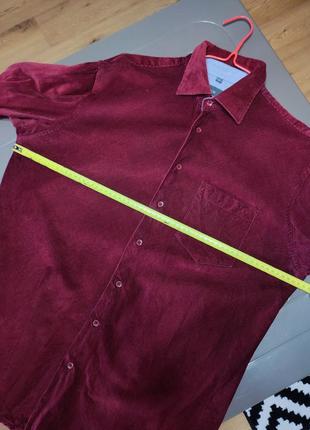 Рубашка рубашка мужская бордовая вельвет прямая широкая повседневная centerline man,...