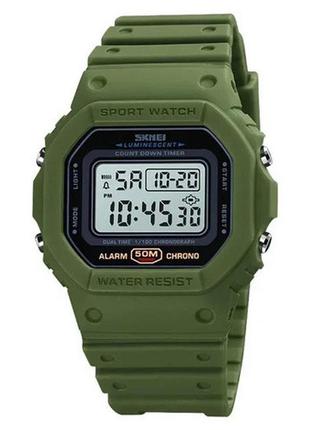Годинники наручні 1628agwt skmei, army green-white