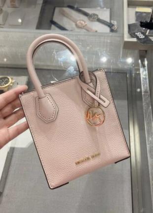 Сумка michael kors mercer xs crossbody leather in powder blush2 фото