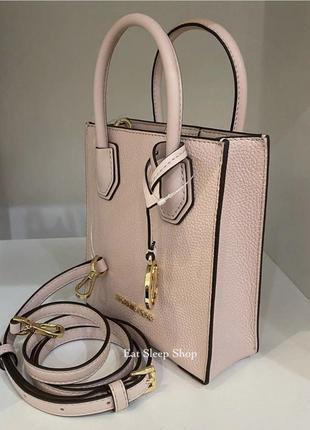 Сумка michael kors mercer xs crossbody leather in powder blush3 фото