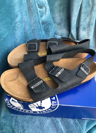 Босонiжки сандалі birkenstock milano natural leather оригінал