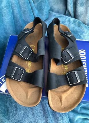 Босонiжки сандалі birkenstock milano natural leather оригінал