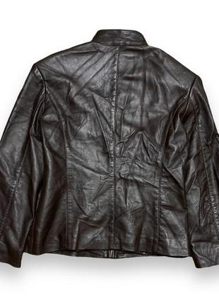 Коричневая кожаная куртка пиджак из натуральной кожи leather by morgan7 фото