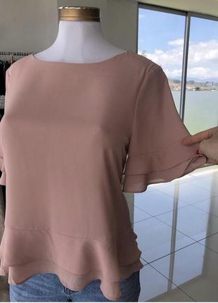 Нежная красивая пудовая блузка сорочка размер с м2 фото