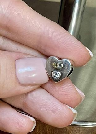Шарм pandora сердце с короной