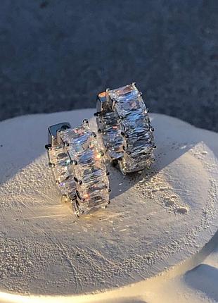 Сережки доріжки з фіанітами xuping медичний сплав позолота медичне золото родій