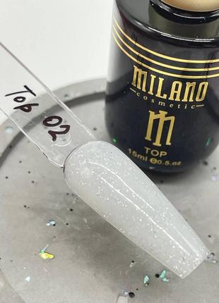 Milano топ молочний з шимером (без липкого шару) №2, 15 мл