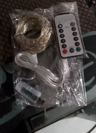 Світлодіодна гірлянда-штора з пультом керування (usb)3 фото