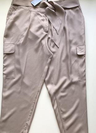 Брюки карго брюки карго бежевые брюки тонкие брюки из тенселя тенсель брюки с карманами
