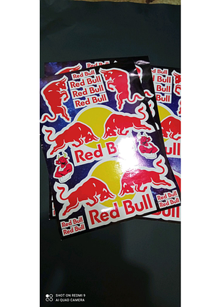 Наклейки стикери ред бул red bull redbull мотопак спонсор пак