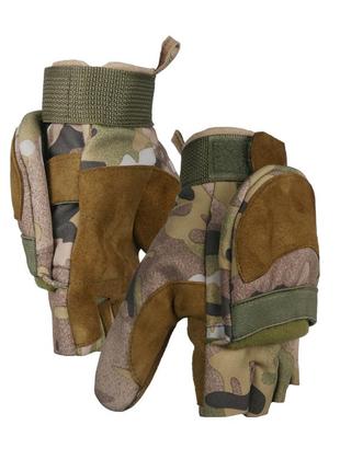 Тактичні зимові рукавиці softshell мультикам