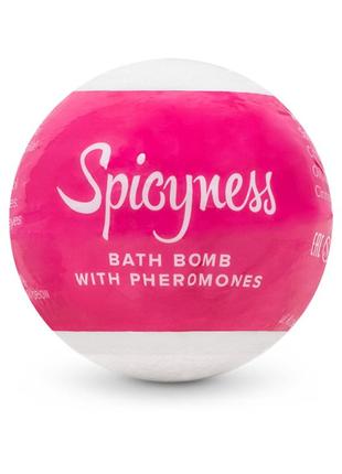 Бомбочка для ванни з феромонами obsessive bath bomb with pheromones spicy, білий  18+