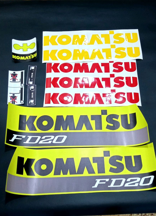 Наклейки на навантажувач komatsu fd20 спецтехніку екскаватор трак