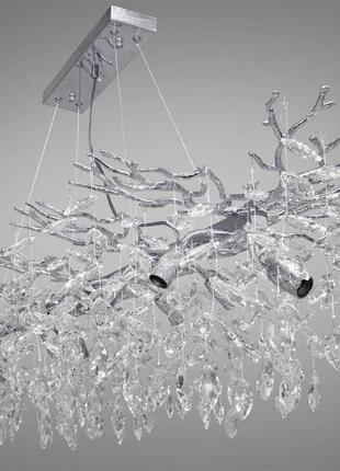 Люстра подвес глициния хрустальная 14 ламп хром (608-l1200ch)