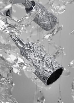 Люстра подвес глициния хрустальная 14 ламп хром (608-l1200ch)