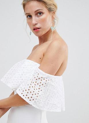 Платье миди с оборкой на подоле asos design2 фото