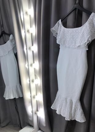 Платье миди с оборкой на подоле asos design3 фото