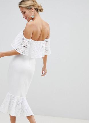 Платье миди с оборкой на подоле asos design6 фото