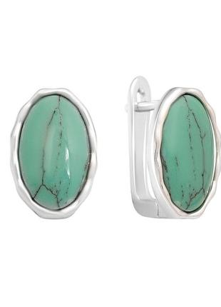 Серебряные серьги silverthin с бирюзой (2160106)