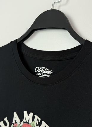 Jack&jones  чорна футболка з принтом.3 фото