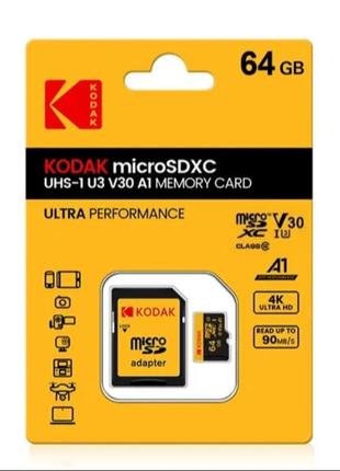 Карта пам'яті kodak 64 gb microsd клас 10 memory card