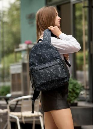 Женский рюкзак sambag brix pjt черный тканевый принт