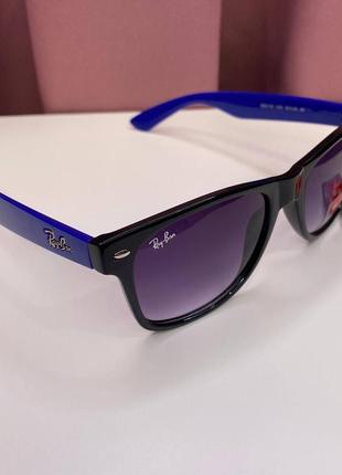 Окуляри ray-ban сонцезахисні чорно-сині