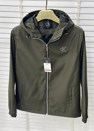 Ветровка calvin klein хаки с капюшоном
