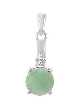 Срібна підвіска silverthin зі смарагдом 1.862ct, фіанітами (2151104)
