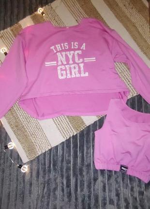 Рожевий реглан світшот топ 158 см 11-12 років